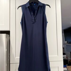 J Lindeberg Sleeveless Polo Dress, Navy Blue, Medium